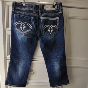 Rock Revival Alanis Capri Embellished Jeans EUC - 29
